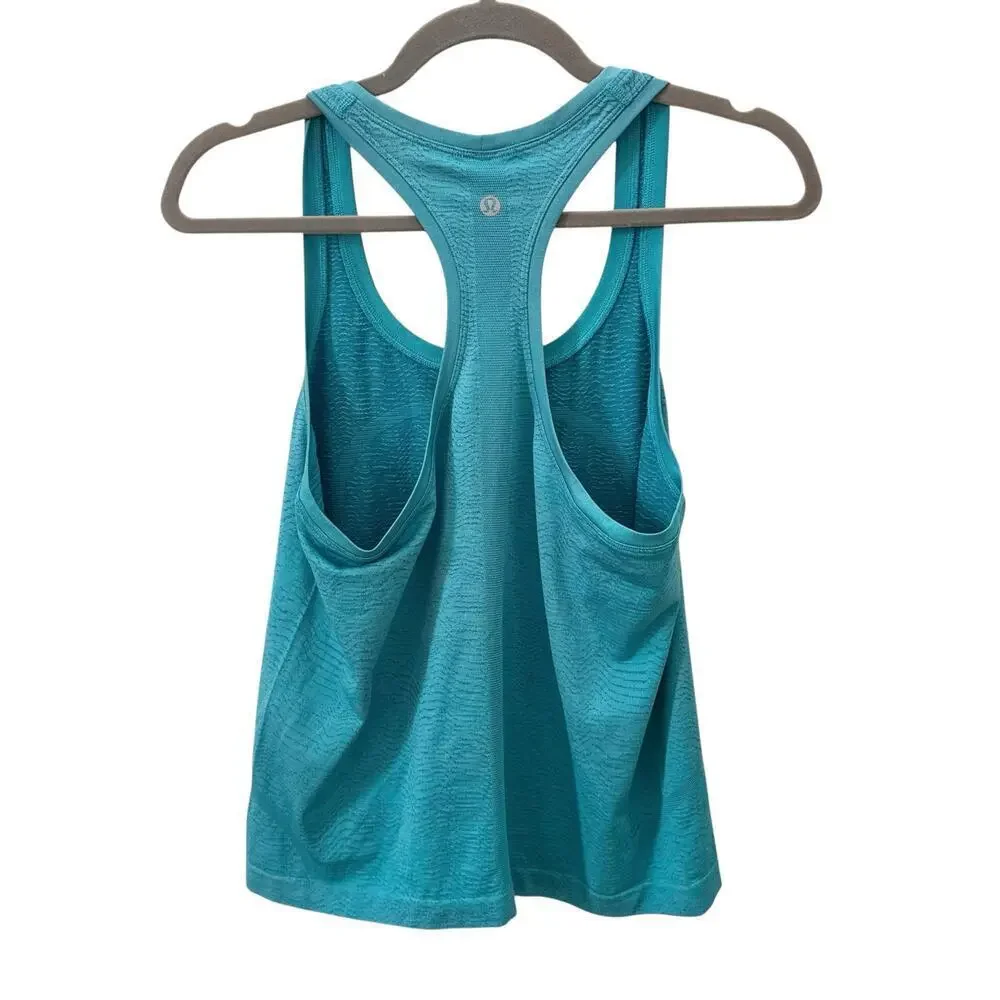 Lululemon Swiftly Tech Racerback 2.0 Tank Ripple Wave Turquoise Tide Blue Size 8 - Picture 8 of 9